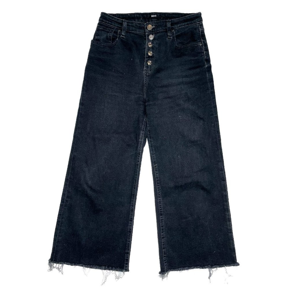 Custom Urban Outfitters BDG Black Stretch Short Flare Denim with Butto